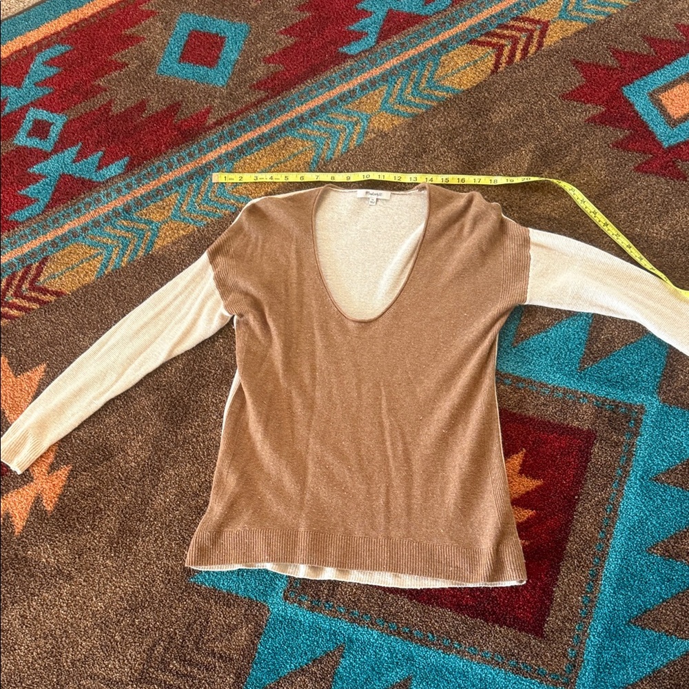 Madewell Brown and Cream Sweater